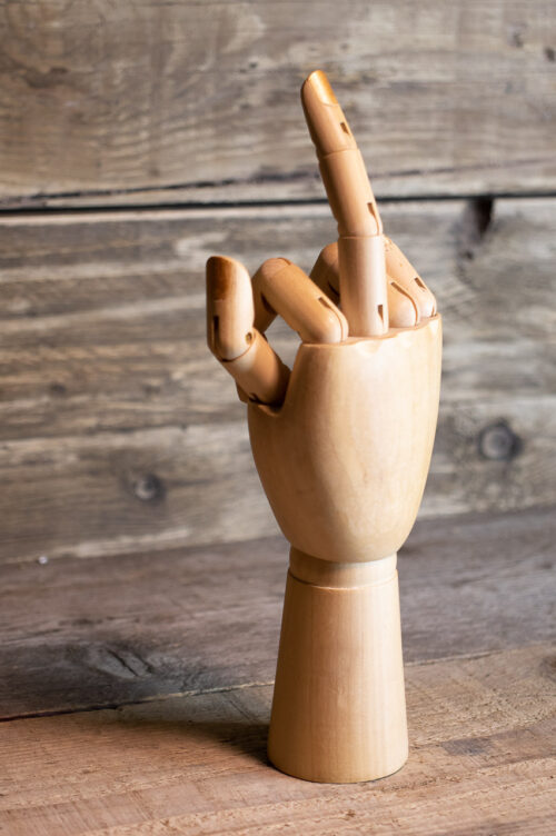 Artist articulating mannequin hand