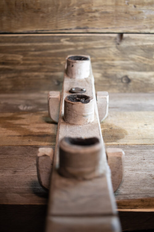 Wood candlestick holder- beach house